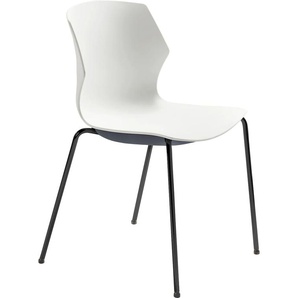 Besucherstuhl MAYER SITZMÖBEL 2510 Stühle Gr. B/H/T: 51 cm x 81 cm x 53 cm, Stahl, weiß (weiß, anthrazit) Bürohocker und Drehhocker stapelbar bis 6 Stück