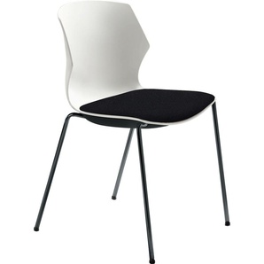 Besucherstuhl MAYER SITZMÖBEL 2511 Stühle Gr. B/H/T: 55 cm x 81 cm x 53 cm, Struktur (100% Polyester), ohne Armlehnen + Stahl, schwarz (schwarz, anthrazit) Bürohocker und Drehhocker stapelbar bis 6 Stück