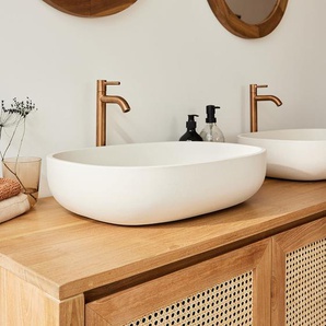 Betonbecken beige oval 50cm