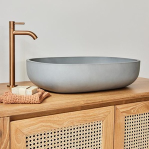 Betonbecken grau oval 50 cm