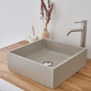 Betonbecken grau quadratisch 37 cm