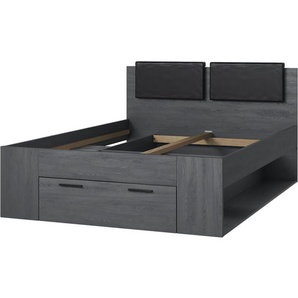 Bett 140 cm, Eiche Carbon, GRAZ-83