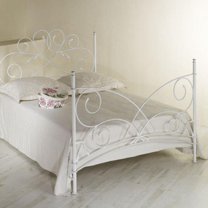 Bett Amarete, weiß, 140x210 cm, mit Fußteil – Bettrahmenhöhe  43  cm