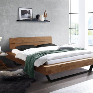 Bett Antero, Wildeiche natur, 140x220 cm, Fußhöhe 20 cm