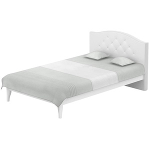 Bett  Boho ¦ weiß ¦ Maße (cm): B: 130 H: 212,7 T: 213.0