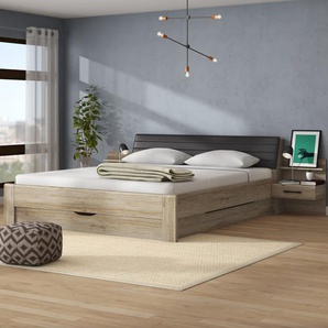 Bett Doppelbett BENSHEIM 180x200 cm inkl. Sockelschubkästen und Stauraumkopfteil