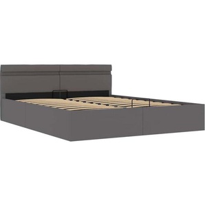 Bett mit Bettkasten Hydraulisch led Grau Kunstleder 180x200 cm Vidaxl 316708