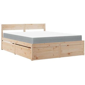 Bett mit Schubladen und Matratze 160x200 cm Massivholz Kiefer Vidaxl