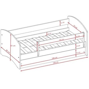 Bett  Prinzessin mit Pferd ¦ rosa/pink ¦ Maße (cm): B: 80 H: 61