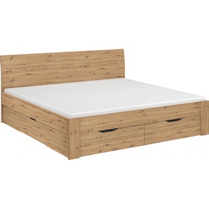 Bett RAUCH Flexx Betten Gr. Liegefläche B/L: 180 cm x 200 cm Betthöhe: 41 cm, kein Härtegrad, ohne Matratze, braun (eiche artisan) Betten mit Bettkasten