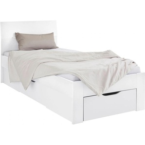 Bett RAUCH Flexx Betten Gr. Liegefläche B/L: 90 cm x 200 cm Betthöhe: 41 cm, kein Härtegrad, ohne Matratze, weiß Betten mit Bettkasten