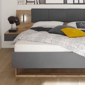 Bett Rivoli 494 in Montana Oak, graphit, 180 x 200 cm