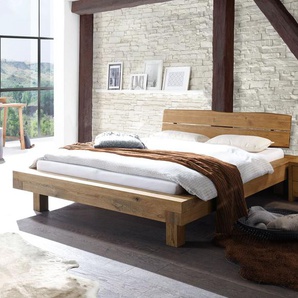 Bett Trecera, Wildeiche natur, 160x220 cm, Fußhöhe 20 cm