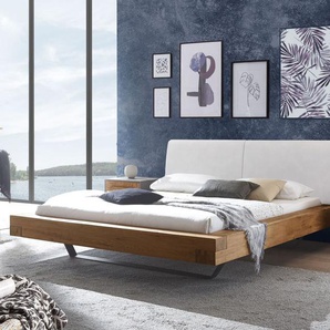 Bett Valladion, Wildeiche natur, 180x200 cm, Fußhöhe 25 cm