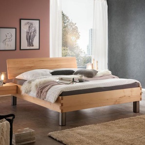 Bett Valmar, Wildbuche natur, 200x220 cm, Fußhöhe 30 cm
