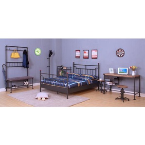 Bett Water Pipe 140 x 200cm Schwarz