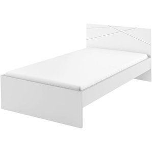 Bett - weiß - Materialmix - 126,2 cm - 85 cm | Möbel Kraft