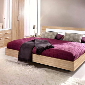 Bettanlage RAUCH Burano Schlafzimmermöbel-Sets weiß (struktureichefarben hell, weiß) Bett Bettgestell Bettgestelle Schlafzimmermöbel-Sets