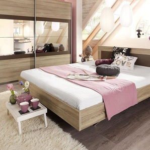 Bettanlage RAUCH Venlo Schlafzimmermöbel-Sets grau (struktureichefarben hell, lavagrau) Bett Bettgestell Bettgestelle Schlafzimmermöbel-Sets