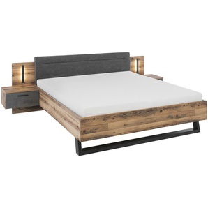 Bettanlage mit Beleuchtung Swindon ¦ holzfarben ¦ Maße (cm): B: 289,4 H: 96,3 T: 215.4