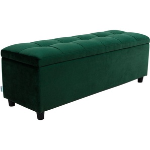 Bettbank Abgesteppt Sitzbänke Gr. B/H/T: 120 cm x 42,5 cm x 40 cm, Microfaser, grün Bettbänke