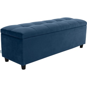 Bettbank Abgesteppt Sitzbänke Gr. B/H/T: 120 cm x 42,5 cm x 40 cm, Microfaser, blau Bettbänke Mit Stauraum, auch als Garderobenbank geeignet, Polsterbank