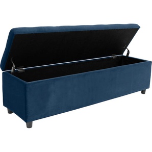 Bettbank Abgesteppt Sitzbänke Gr. B/H/T: 140 cm x 42,5 cm x 40 cm, Microfaser, blau Bettbänke Mit Stauraum, auch als Garderobenbank geeignet, Polsterbank