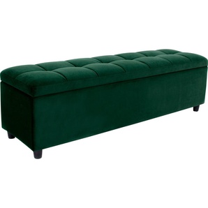 Bettbank Abgesteppt Sitzbänke Gr. B/H/T: 140 cm x 42,5 cm x 40 cm, Microfaser, grün Bettbänke Mit Stauraum, auch als Garderobenbank geeignet, Polsterbank