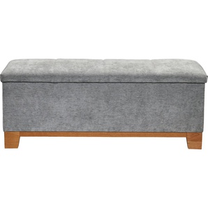 Bettbank ED EXCITING DESIGN Viborg Sitzbänke Gr. B/H/T: 139 cm x 58 cm x 50 cm, Chenille, grau (hellgrau, odin 06 light grey) Bettbänke