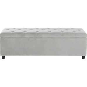 Bettbank GUIDO MARIA KRETSCHMER HOME&LIVING Relaxy Sitzbänke Gr. B/H/T: 100 cm x 41,5 cm x 40 cm, Luxus-Microfaser, grau (hellgrau) Bettbänke gesteppt, mit Staufach
