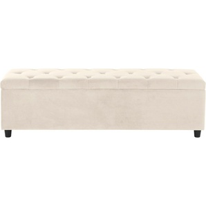 Bettbank GUIDO MARIA KRETSCHMER HOME&LIVING Relaxy Sitzbänke Gr. B/H/T: 120 cm x 41,5 cm x 40 cm, Luxus-Microfaser, beige Bettbänke gesteppt, mit Staufach