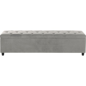 Bettbank GUIDO MARIA KRETSCHMER HOME&LIVING Relaxy Sitzbänke Gr. B/H/T: 140 cm x 41,5 cm x 40 cm, Luxus-Microfaser, grau Bettbänke gesteppt, mit Staufach