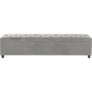 Bettbank GUIDO MARIA KRETSCHMER HOME&LIVING Relaxy Sitzbänke Gr. B/H/T: 180 cm x 41,5 cm x 40 cm, Luxus-Microfaser, grau Bettbänke gesteppt, mit Staufach