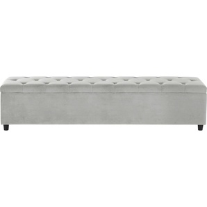 Bettbank GUIDO MARIA KRETSCHMER HOME&LIVING Relaxy Sitzbänke Gr. B/H/T: 180 cm x 41,5 cm x 40 cm, Luxus-Microfaser, grau (hellgrau) Bettbänke gesteppt, mit Staufach