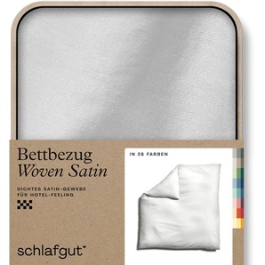 Bettbezug SCHLAFGUT Woven Satin Bettbezüge Gr. B/L: 240 cm x 220 cm, weiß (full, white) Mako-Satin-Bettwäsche