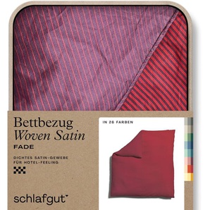 Bettbezug SCHLAFGUT Woven Satin Fade mit feinen Streifen Bettbezüge Gr. B/L: 200 cm x 200 cm, bunt (red deep, purple deep) Mako-Satin-Bettwäsche