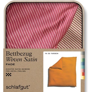 Bettbezug SCHLAFGUT Woven Satin Fade mit feinen Streifen Bettbezüge Gr. B/L: 200 cm x 200 cm, bunt (yellow deep, red mid) Mako-Satin-Bettwäsche