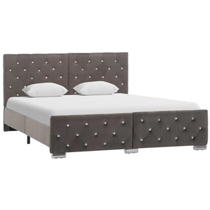 Bettgestell Grau Samt 140x200 cm