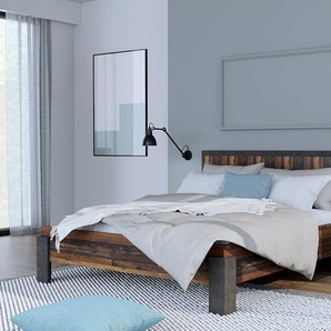 Bettgestell Kamalus 160 x 200cm Spanplatte, foliert Braun Andere