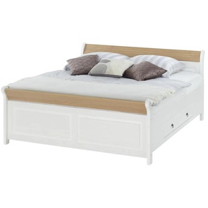 Bettgestell Massivholz Fehmarn ¦ weiß ¦ Maße (cm): B: 186 H: 96