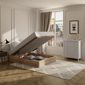 Bettgestell mit Bettkasten - 160 x 200 cm - Holzfarben - HESTIA von YSMÉE