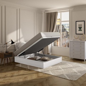 Bettgestell mit Bettkasten mit Schublade - 120 x 200 cm - Weiß matt- HESTIA von YSMÉE