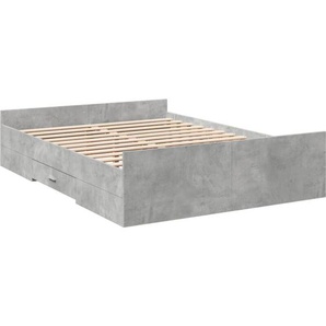 Bettgestell mit Schubladen Betongrau 120x200 cm Holzwerkstoff Vidaxl