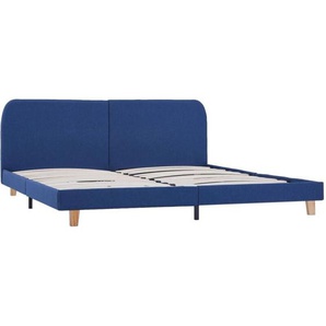 Bettgestell ohne Matratze Blau Stoff 150x200 cm Vidaxl