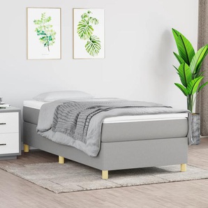 Bettgestell ohne Matratze Hellgrau 90x200 cm Stoff