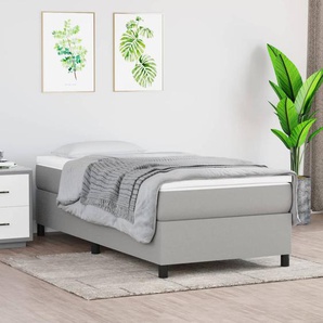 Bettgestell ohne Matratze Hellgrau 90x200 cm Stoff