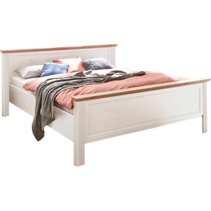 Bettgestell SCHLAFKONTOR Jasmin II Betten Gr. Liegefläche B/L: 180 cm x 200 cm Höhe: 98 cm, kein Härtegrad, ohne Matratze, braun (anderson pine, abgesetzt artisan eiche) Bettgestelle