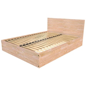 Bettkasten 2 Sitzer aus Holz mit Kopfteil - 160x200