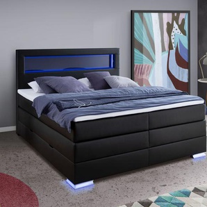 Bettkasten-Boxspringbett Cresella Express, schwarz, 180x200 cm, H3 bis 120kg