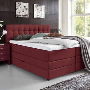 Bettkasten-Boxspringbett Luciano, grau, 100x200 cm, H2 bis 70kg